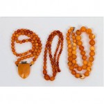 antique trio of natural baltic amber bead necklaces