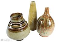 collection mid-century pottery vases