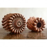 pair of antique 19th century copper jelly molds