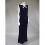 vintage 1930s bias cut beaded velvet evening dress