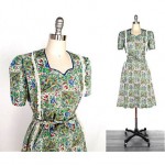 vintage 1930s cotton print dress