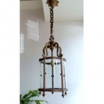 vintage 1930s french brass lantern chandelier