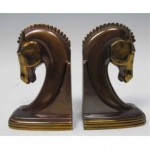 vintage 1930s ray dodge cast bronze bookends