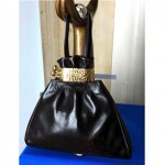 vintage 1940s art deco leather handbag