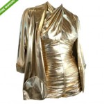 vintage 1950s deweese metallic swimsuit and jacket set