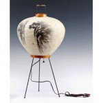 vintage 1950s noguchi tabletop paper lamp