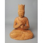 vintage 1960s japense carved wood buddha statue