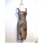 vintage 1960s mr blackwell leopard print silk dress
