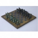 vintage 1970s brutalist chess set