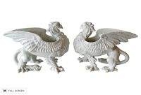 vintage 1970s fitz floyd porcelain winged griffon cachepots