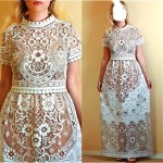 vintage 1970s lace dress