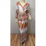 vintage 1970s robert david morton wrap maxi dress