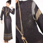 vintage 1970s wenjilli knit maxi dress