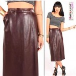 vintage 1970s ysl rive gauche lambskin leather skirt