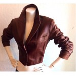 vintage alaia brown leather jacket