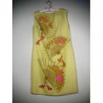 vintage alfred shaheen fans print dress