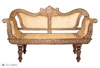 vintage anglo indian settee with bone inlay