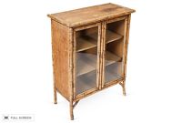 vintage bamboo glass cabinet