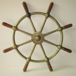 vintage brass ships wheel