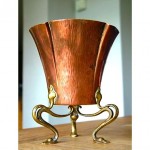 vintage carl deffner art nouveau copper brass vase