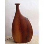 vintage carved wood bottle vase