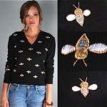 vintage embroidered bee top