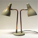 vintage gerald thurston for lightolier twin head desk lamp