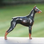 vintage hubley doberman cast iron door stop