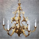 vintage italian murano glass flower tole chandelier