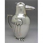 vintage italian sterling mechanical penguin martini shaker bottle