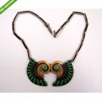 vintage margot de taxco silver enamel necklace