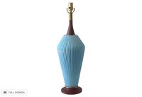 vintage mid-century ceramic fluted lamp