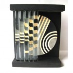 vintage mid-century kinetic rotating wood lucite sculpture