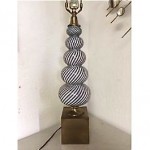 vintage mid-century murano ribbon glass lamp