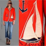 vintage mid-century nautical cardigan sweater