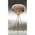 vintage mid-century noguchi paper floor lamp