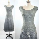 vintage mid-century raw silk sequin evening dress