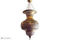 vintage middle eastern reticulated brass pendant light