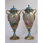 vintage painted gilded sevres porcelain vases