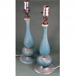 vintage pair barovier and toso art glass lamps