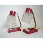 vintage pair bedside lamps