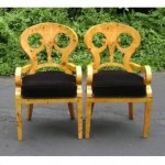 vintage pair french elm arm chairs