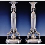 vintage pair poul petersen sterling candlesticks