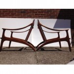 vintage pair teak danish lounge chairs