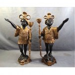 vintage pair venetian bronze blackamoor candlesticks