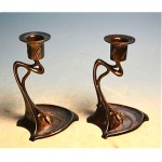 vintage pair wmf art nouveau candlesticks