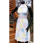 vintage pastel cotton patchwork crochet mexican halter dress