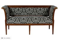 vintage reupholstered 19th century neoclassical settee