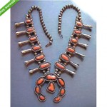 vintage sterling coral squash blossom necklace
