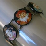 vintage sterling toshikane immortal gods porcelain bracelet